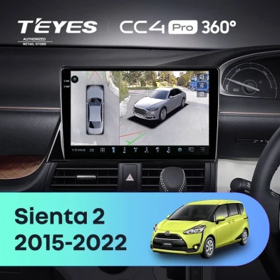 Штатная магнитола Teyes CC4 Pro 360 12/256 Toyota Sienta 2 XP170 (2015-2022) Правый руль