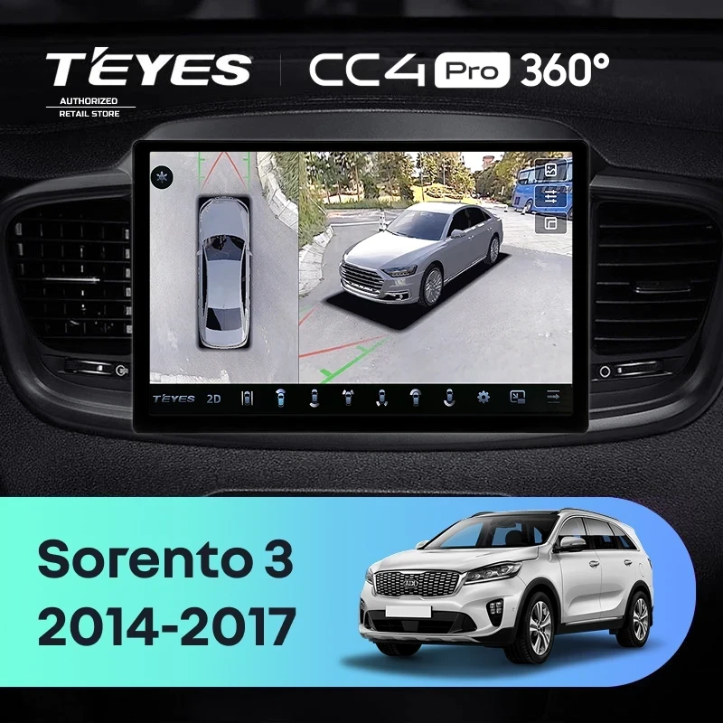 Штатная магнитола Teyes CC4 Pro 360 12/256 Kia Sorento 3 Prime (2014-2017) Тип-A (11")