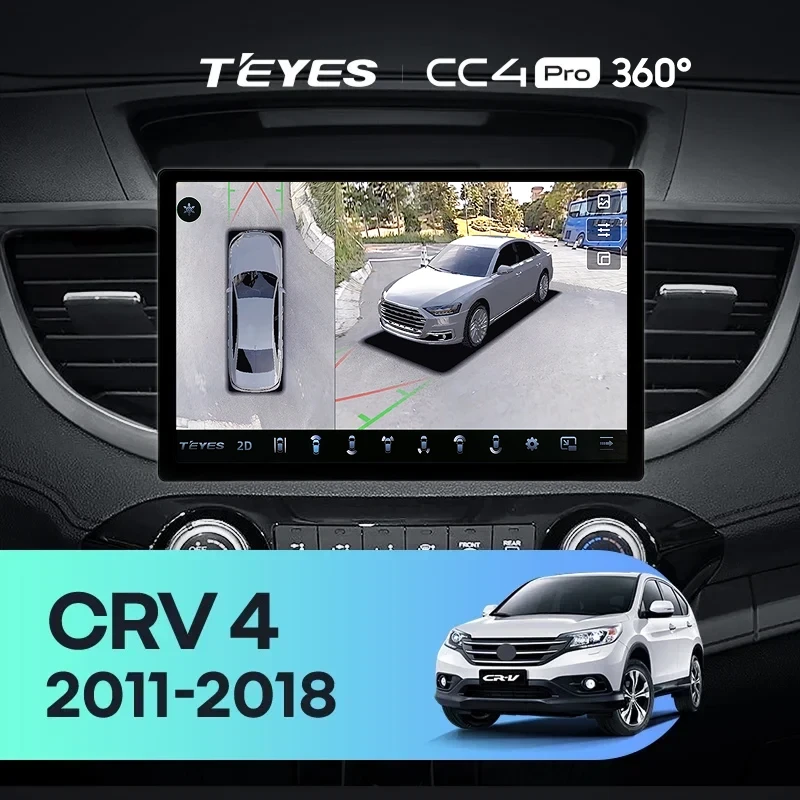 Штатная магнитола Teyes CC4 Pro 360 12/256 Honda CR-V 4 RM RE (2011-2018) Тип-A (11") 9 inch