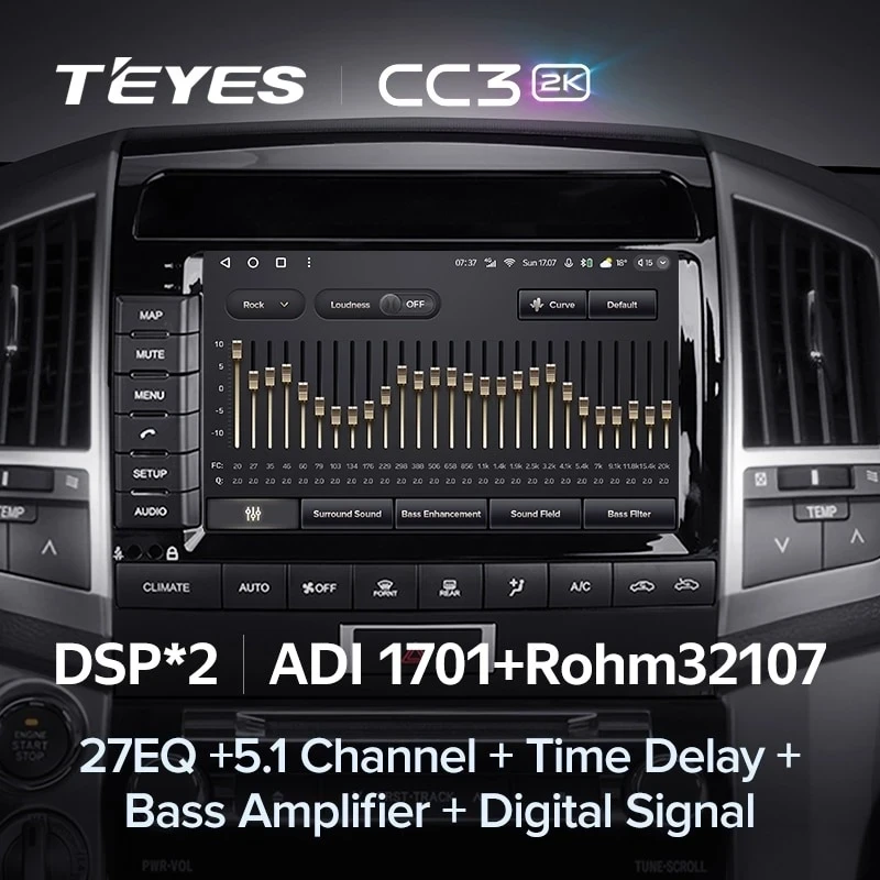 Штатная магнитола Teyes CC3 2K 4/32 Toyota Land Cruiser 11 200 (2007-2015) F2 Тип-A