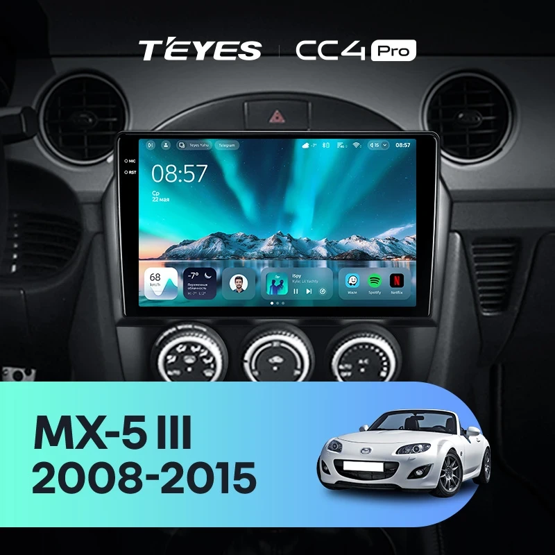 Штатная магнитола Teyes CC4 Pro 12/256 Mazda MX-5 (2008-2015)