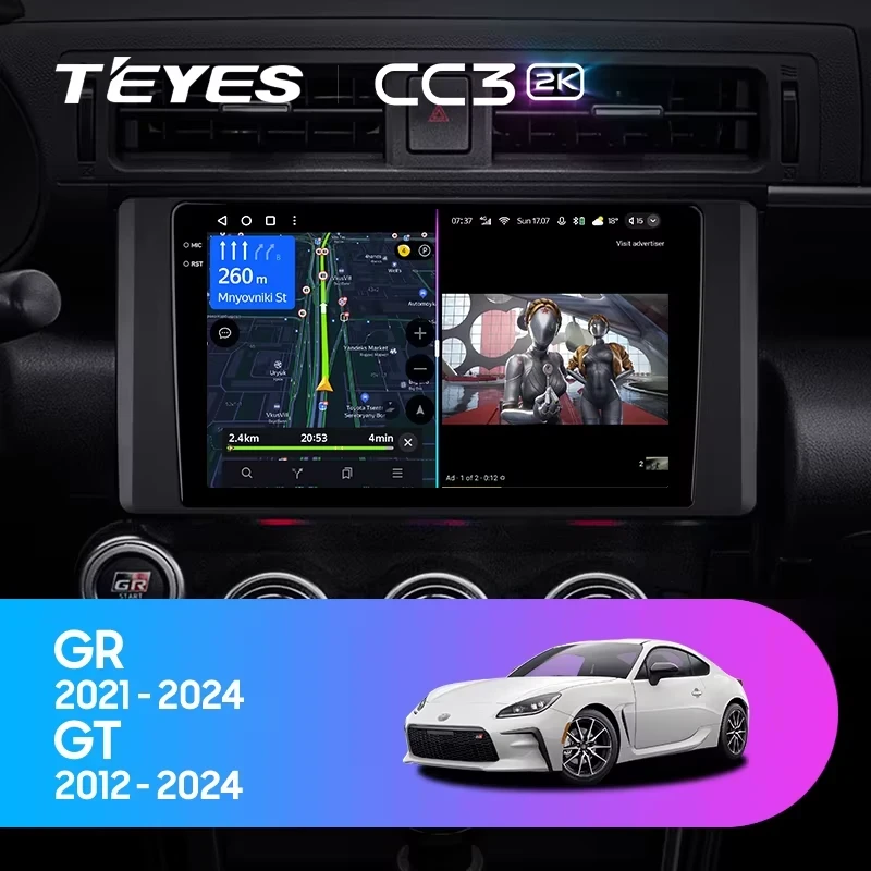 Штатная магнитола Teyes CC3 2K 4/64 Toyota GR 86 ZN8 GT 86 ZN6 (2012-2021)