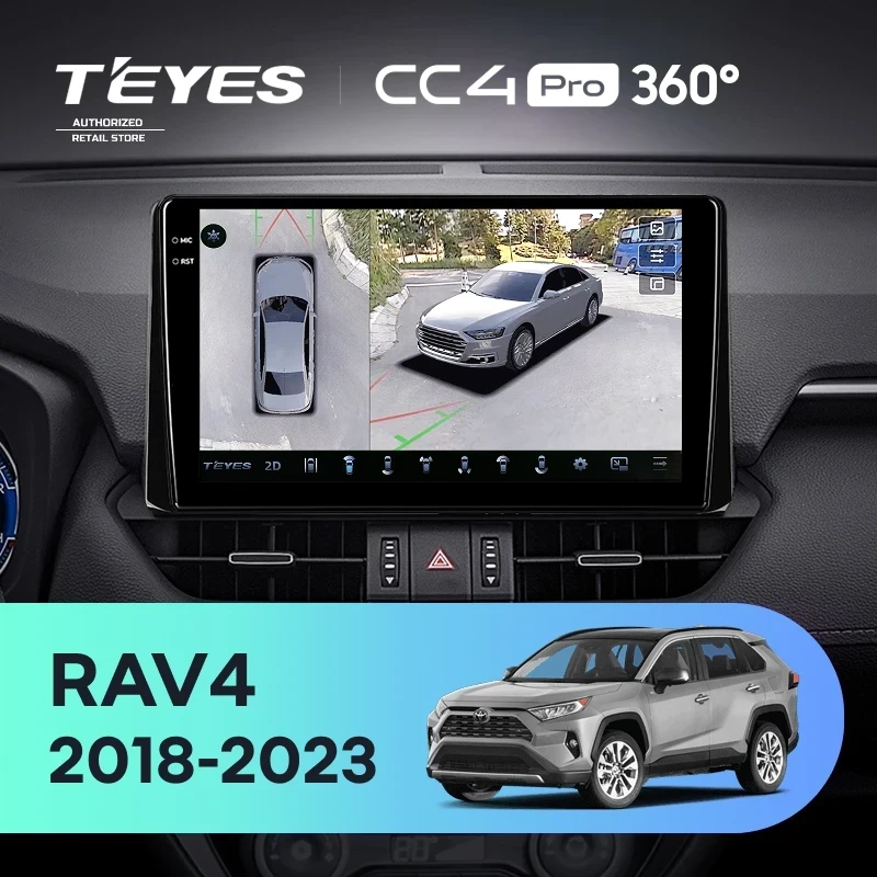 Штатная магнитола Teyes CC4 Pro 360 8/128 Toyota RAV4 5 XA50 (2018-2023) F2 Тип-B