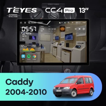 Штатная магнитола Teyes CC4 Pro 8/128 Volkswagen Caddy 2K (2004-2010) (13") (10 inch Universal)