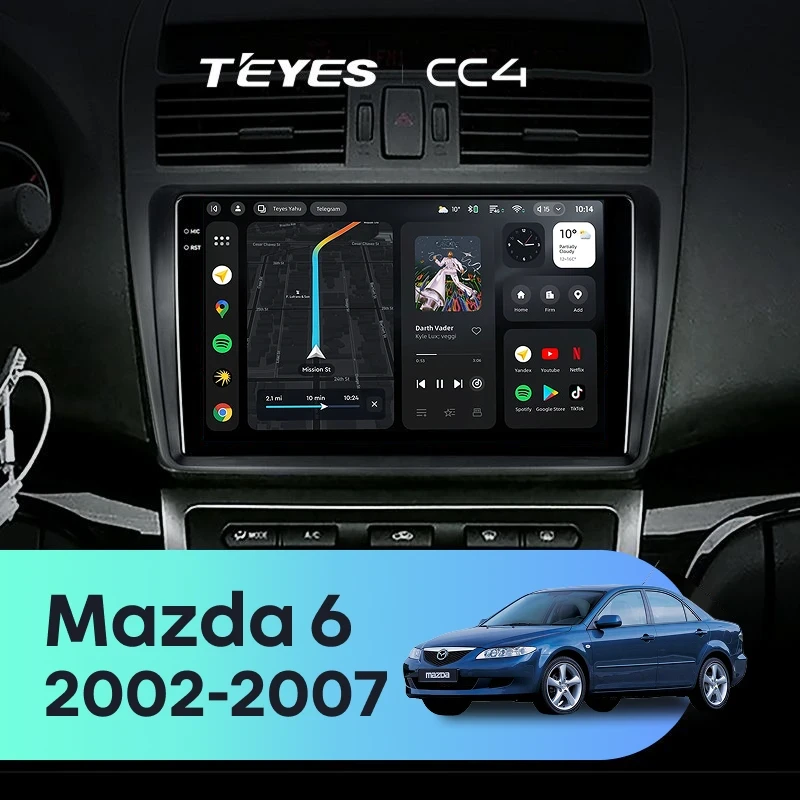 Штатная магнитола Teyes CC4 8/128 Mazda 6 GG (2002-2007)