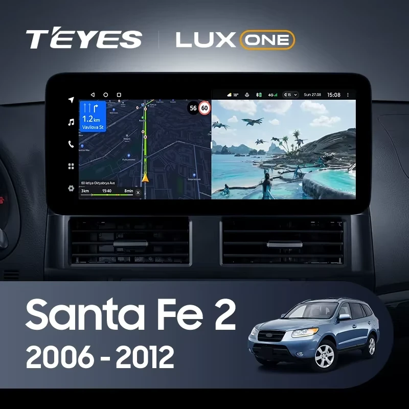 Штатная магнитола Teyes LUX ONE 4/64 Hyundai Santa Fe 2 (2006-2012)
