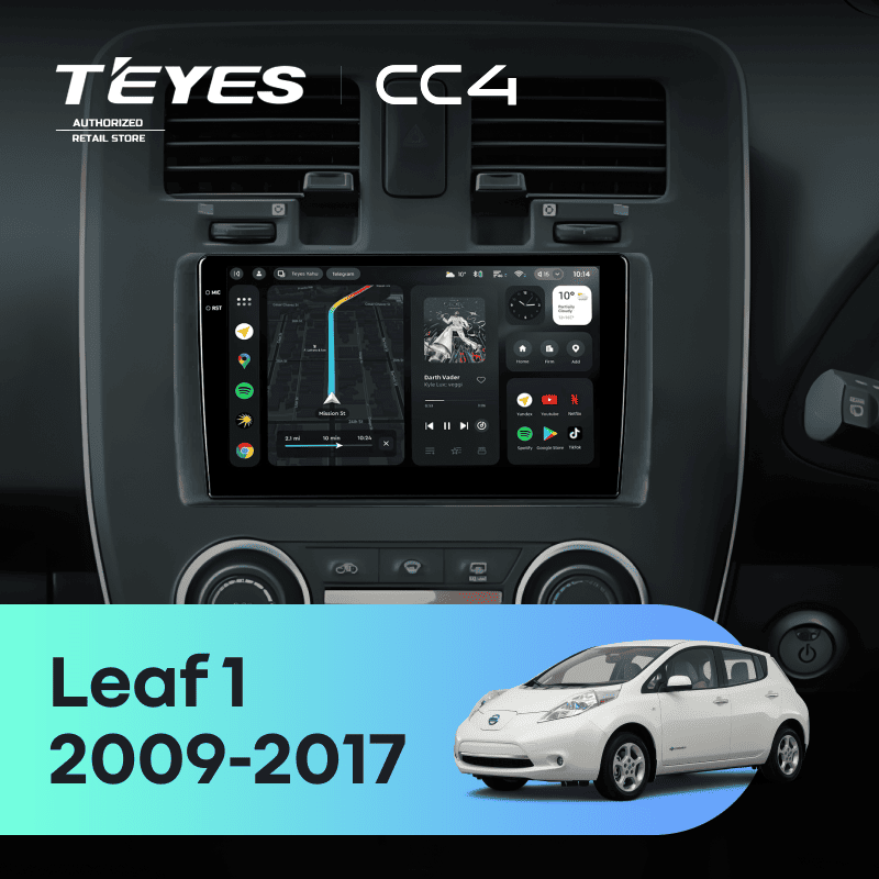 Штатная магнитола Teyes CC4 8/128 Nissan Leaf 1 (2009-2017)