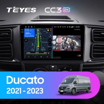 Штатная магнитола Teyes CC3 2K 360 6/128 Fiat Ducato Van L3H2 (2021-2023)