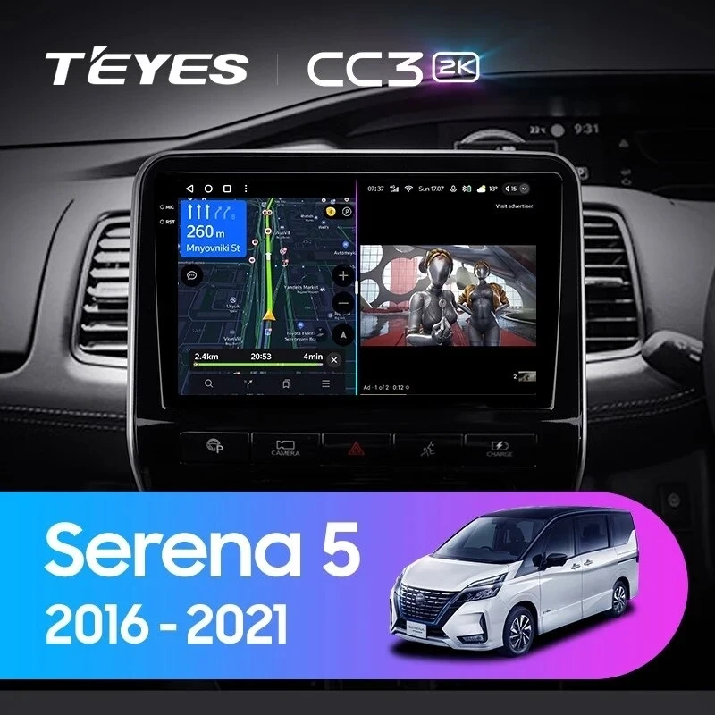 Штатная магнитола Teyes CC3 2K 360 6/128 Nissan Serena 5 V C27 (2016-2021) F1 Правый руль