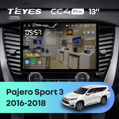 Штатная магнитола Teyes CC4 Pro 8/128 Mitsubishi Pajero Sport 3 (2016-2018) (13")