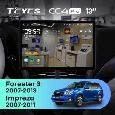 Штатная магнитола Teyes CC4 Pro 8/128 Subaru Impreza GH GE (2007-2013) (13")