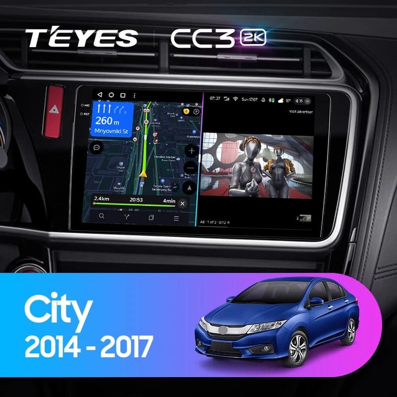 Штатная магнитола Teyes CC3 2K 360 6/128 Honda City (2014-2017) Тип-A
