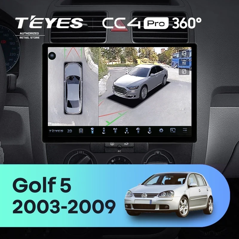 Штатная магнитола Teyes CC4 Pro 360 8/128 Volkswagen Golf 5 (2003-2009) F2 (11")