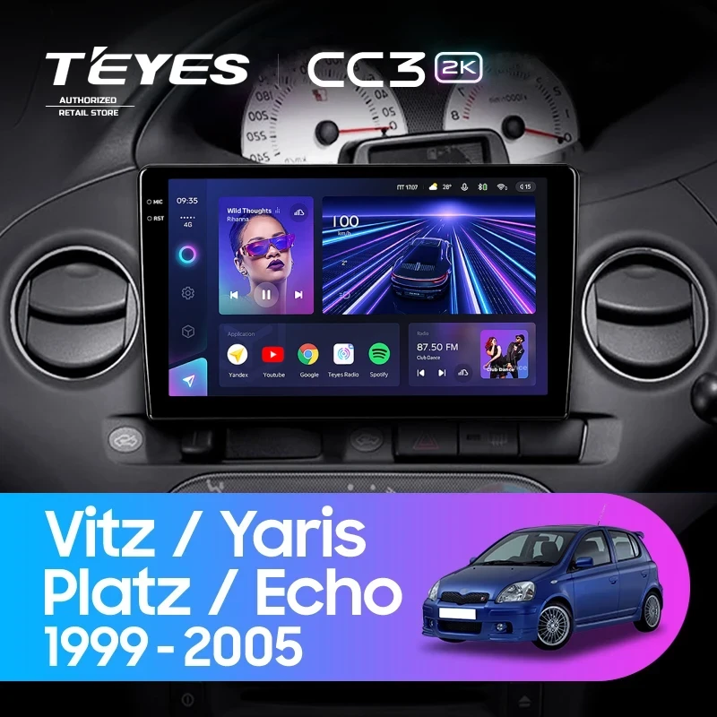 Штатная магнитола Teyes CC3 2K 4/64 Toyota Vitz XP10 (1999-2005) F2