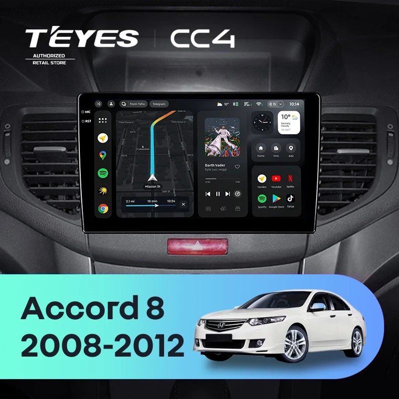 Штатная магнитола Teyes CC4 6/64 Honda Accord 8 (2008-2012)