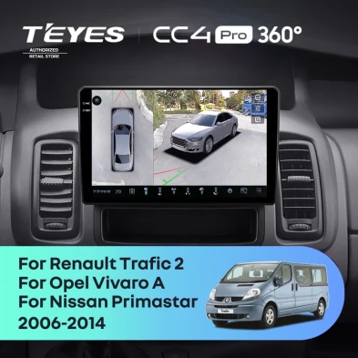 Штатная магнитола Teyes CC4 Pro 360 8/128 Opel Vivaro A (2006-2014) Тип-B