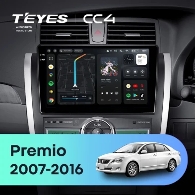 Штатная магнитола Teyes CC4 6/64 Toyota Premio (T260) (2007-2016) Правый руль