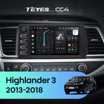 Штатная магнитола Teyes CC4 8/128 Toyota Highlander 3 XU50 (2013-2018) F2 с кнопками