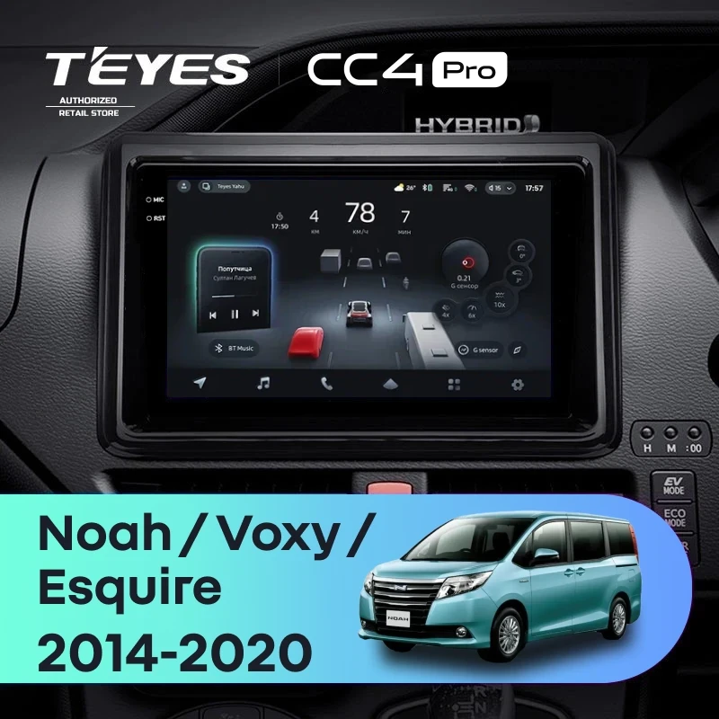 Штатная магнитола Teyes CC4 Pro 12/256 Toyota Noah R80 (2014-2020) F1 Правый руль