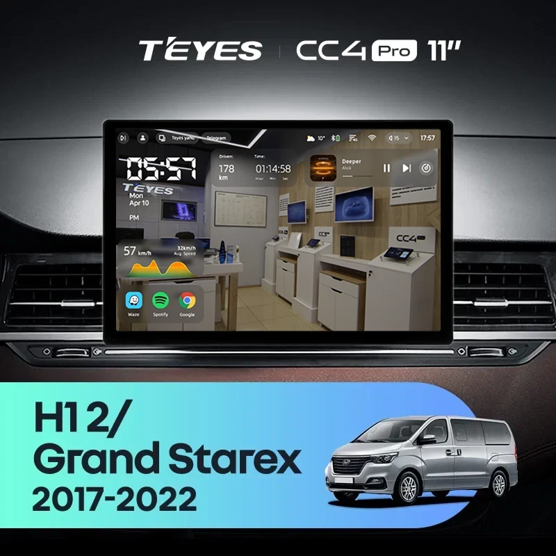 Штатная магнитола Teyes CC4 Pro 8/128 Hyundai H1 2 Grand Starex TQ (2017-2022) (11")