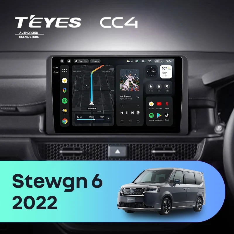 Штатная магнитола Teyes CC4 6/64 Honda Stepwgn 6 2022+ Правый руль