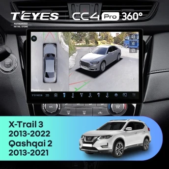Штатная магнитола Teyes CC4 Pro 360 12/256 Nissan X-Trail 3 T32 (2013-2021) F2 Тип-C (13")