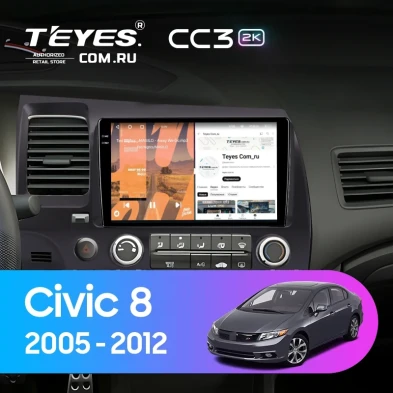 Штатная магнитола Teyes CC3 2K 4/64 Honda Civic 8 4d (2005-2012)