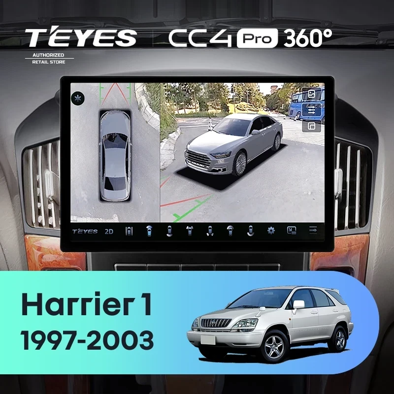 Штатная магнитола Teyes CC4 Pro 360 8/128 Toyota Harrier 1 (XU10) (1997-2003) F2 (13")