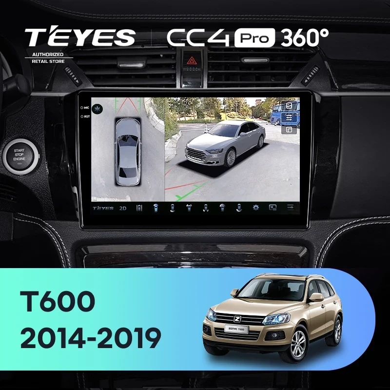 Штатная магнитола Teyes CC4 Pro 360 8/128 Zotye T600 (2014-2019)