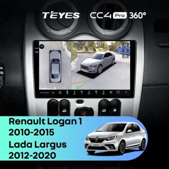Штатная магнитола Teyes CC4 Pro 360 12/256 Renault Logan 1 (2010-2015)