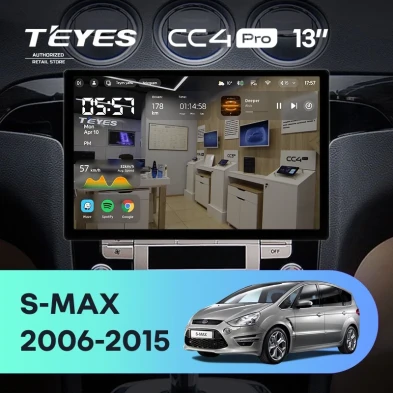Штатная магнитола Teyes CC4 Pro 8/128 Ford S-MAX 1 (2006-2015) F1 (13")