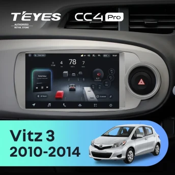 Штатная магнитола Teyes CC4 Pro 12/256 Toyota Vitz 3 (2010-2014) Правый руль
