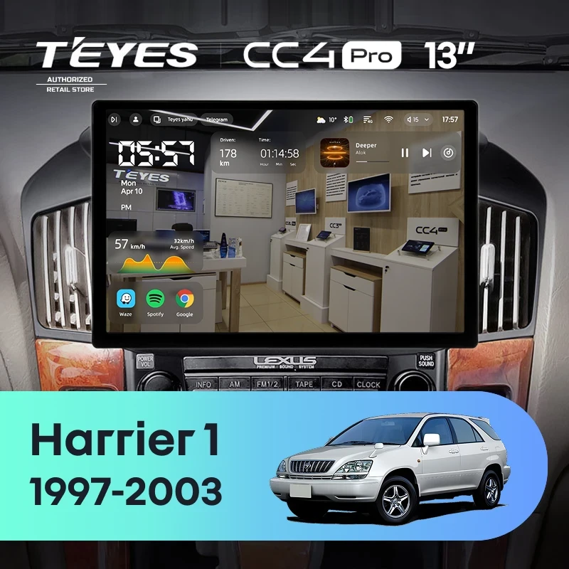 Штатная магнитола Teyes CC4 Pro 12/256 Toyota Harrier 1 (XU10) (1997-2003) F1 (13")