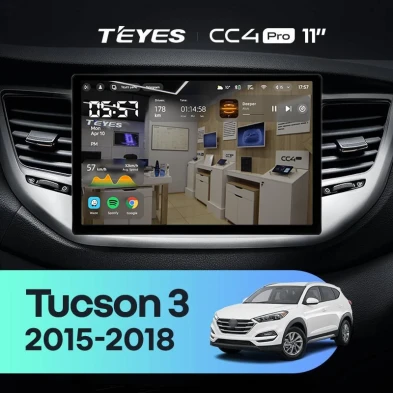 Штатная магнитола Teyes CC4 Pro 8/128 Hyundai Tucson 3 (2015-2018) Тип-B (11")