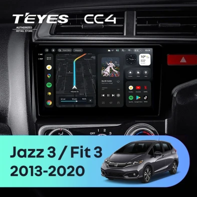 Штатная магнитола Teyes CC4 6/64 Honda Jazz 3 (2015-2020) Тип-B Правый руль