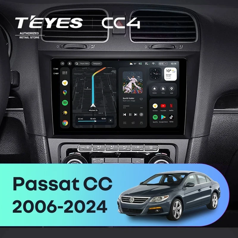 Штатная магнитола Teyes CC4 6/64 Volkswagen Passat CC (2006-2024)
