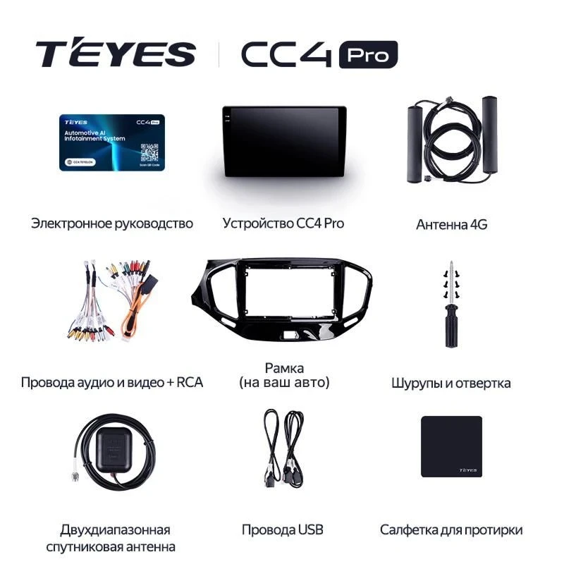 Штатная магнитола Teyes CC4 Pro 8/128 LADA Granta Sport (2011-2018) F2