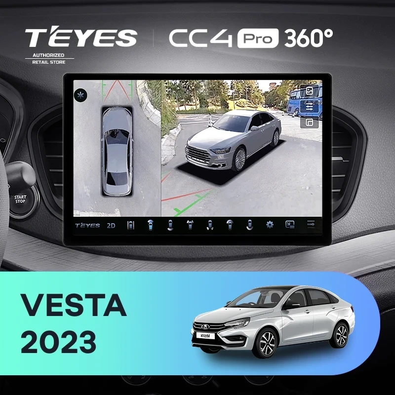 Штатная магнитола Teyes CC4 Pro 360 12/256 Lada Vesta (2023-2026) F2 Тип-B (13")