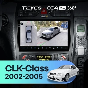 Штатная магнитола Teyes CC4 Pro 360 12/256 Mercedes-Benz CLK-Class C209 A209 (2002-2005) F2