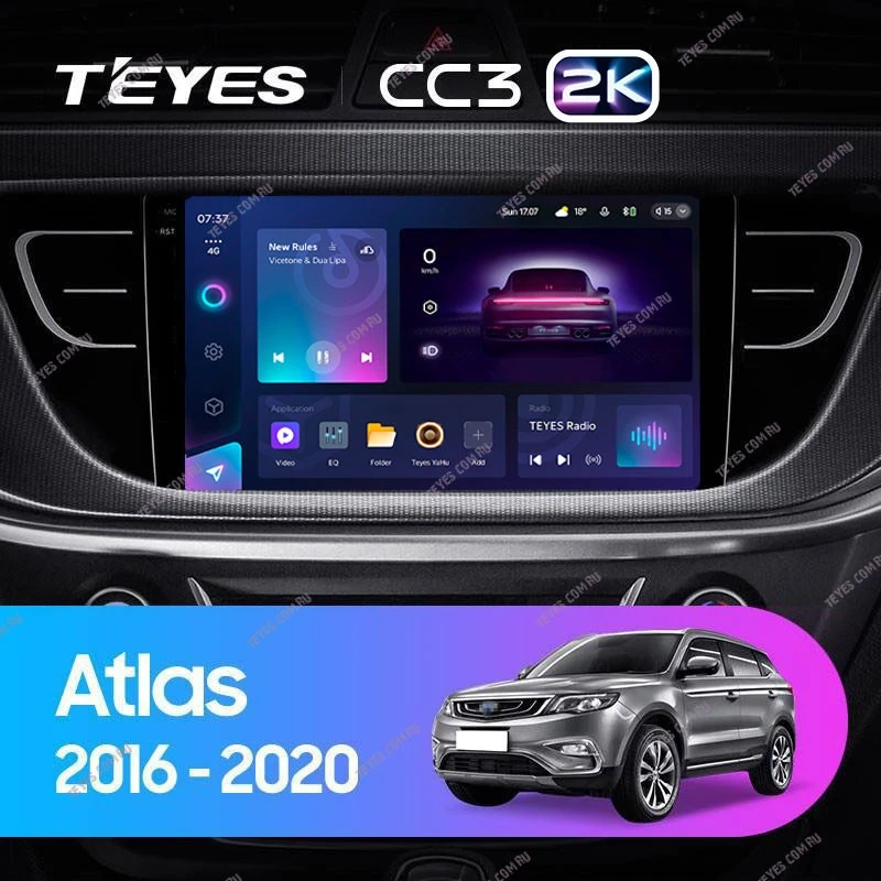 Штатная магнитола Teyes CC3 2K 360 6/128 Geely Atlas NL-3 (2016-2020)