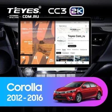 Штатная магнитола Teyes CC3 2K 6/128 Toyota Corolla (2012-2016) Тип-A (13")