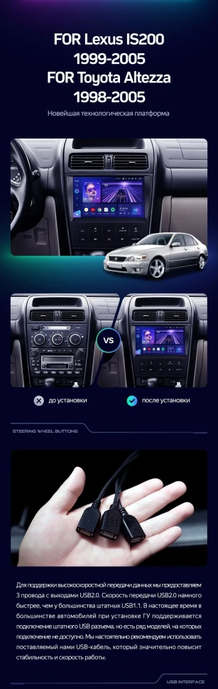 Штатная магнитола Teyes CC3 4/32 Toyota Altezza XE10 (1998-2005)