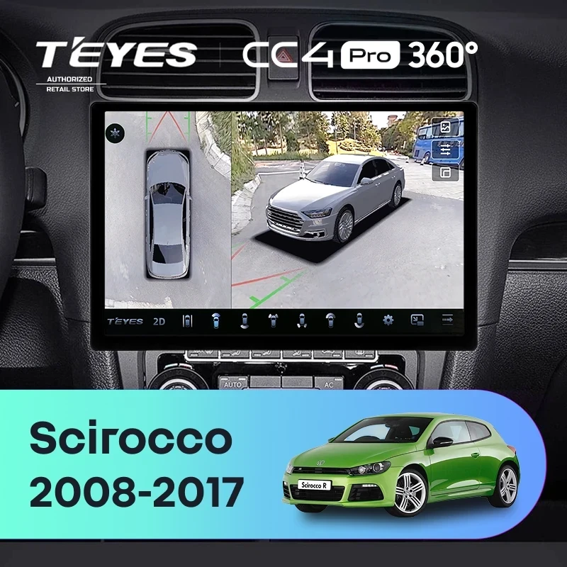 Штатная магнитола Teyes CC4 Pro 360 12/256 Volkswagen Scirocco (2008-2017) (13")