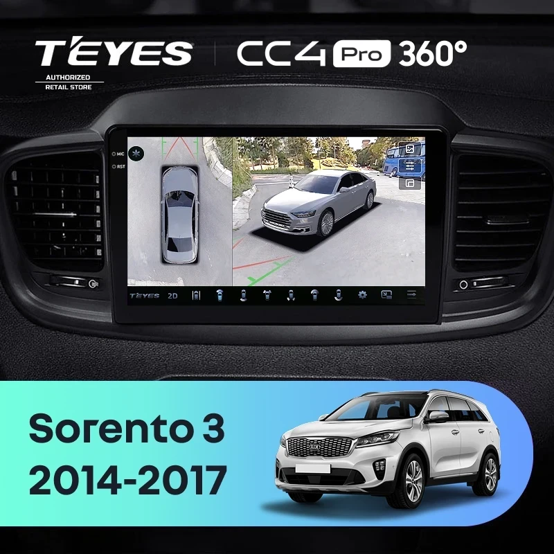 Штатная магнитола Teyes CC4 Pro 360 12/256 Kia Sorento 3 Prime (2014-2017) Тип-A