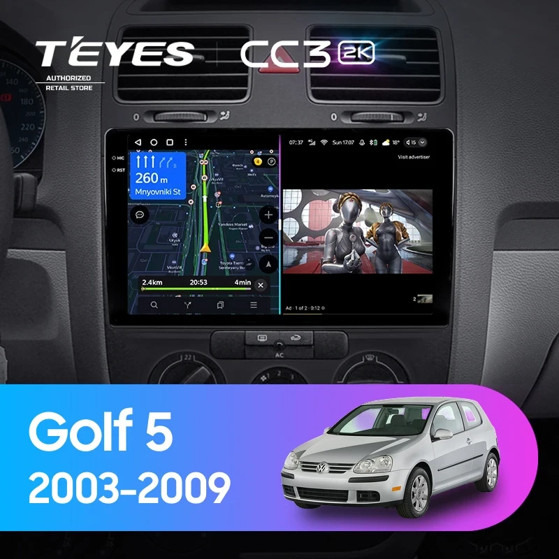 Штатная магнитола Teyes CC3 2K 6/128 Volkswagen Golf 5 (2003-2009) F3