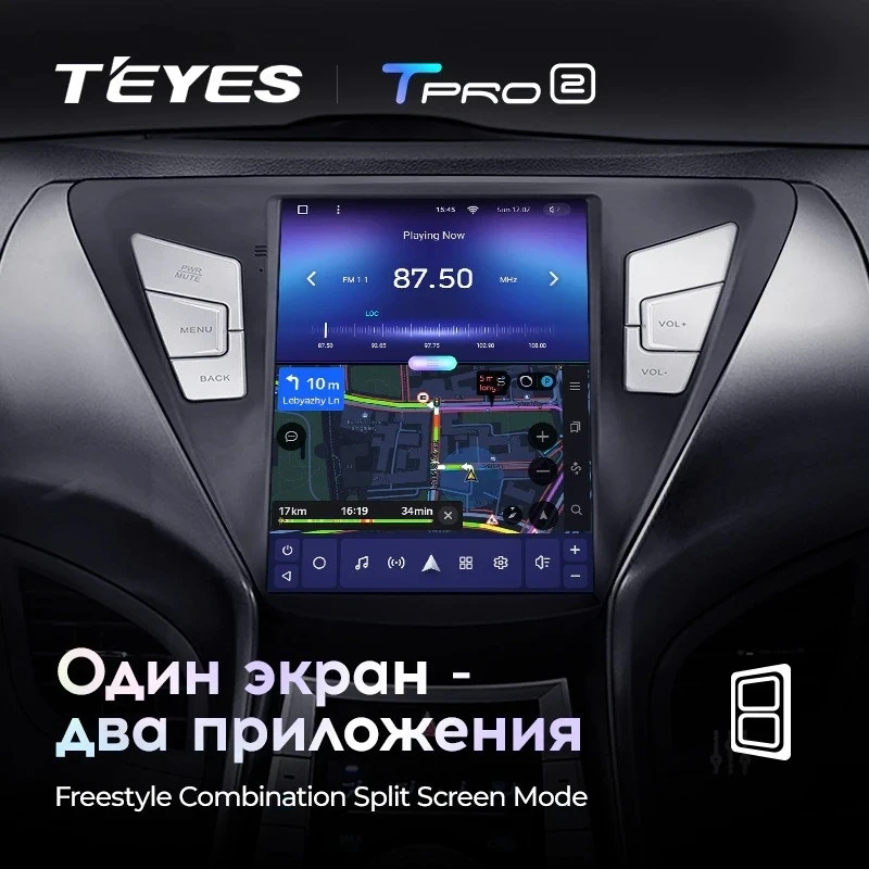 Штатная магнитола Tesla style Teyes TPRO 2 3/32 Hyundai Elantra 5 JK GD MD UD (2011-2015) F2