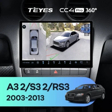 Штатная магнитола Teyes CC4 Pro 360 12/256 Audi S3 2 (2006-2012) (13")