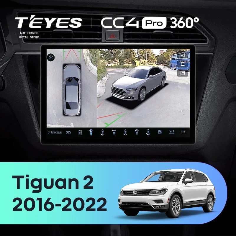 Штатная магнитола Teyes CC4 Pro 360 12/256 Volkswagen Tiguan 2 (2016-2022) Тип-B (13")