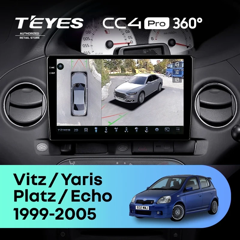 Штатная магнитола Teyes CC4 Pro 360 12/256 Toyota Platz (1999-2005) F2