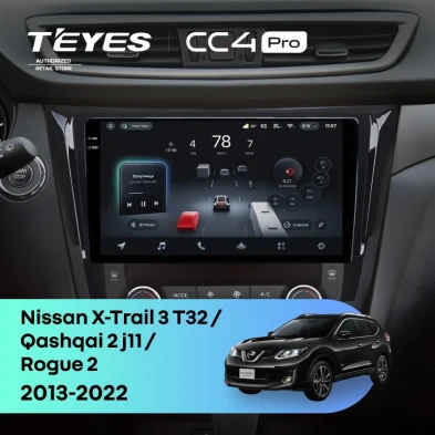 Штатная магнитола Teyes CC4 Pro 12/256 Nissan Rogue 2 (2013-2022) F3 Тип-C